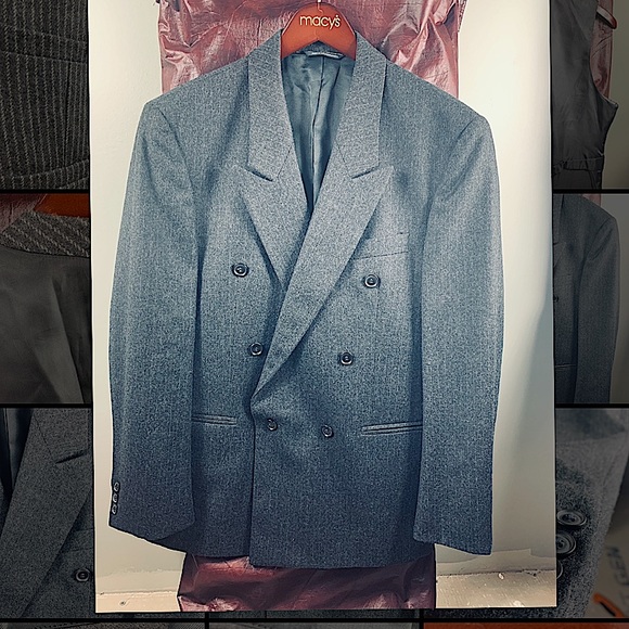 Double-breasted Wool and Tweed Blazer - Picture 6 of 6